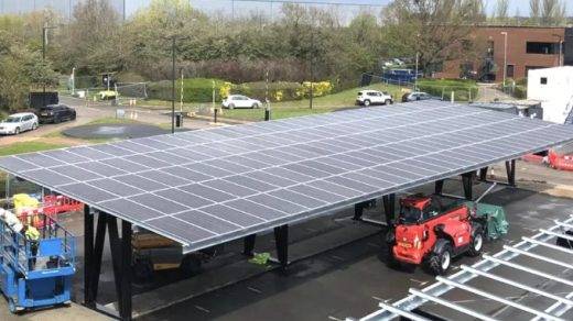 The new solar facility at a car park in southern England